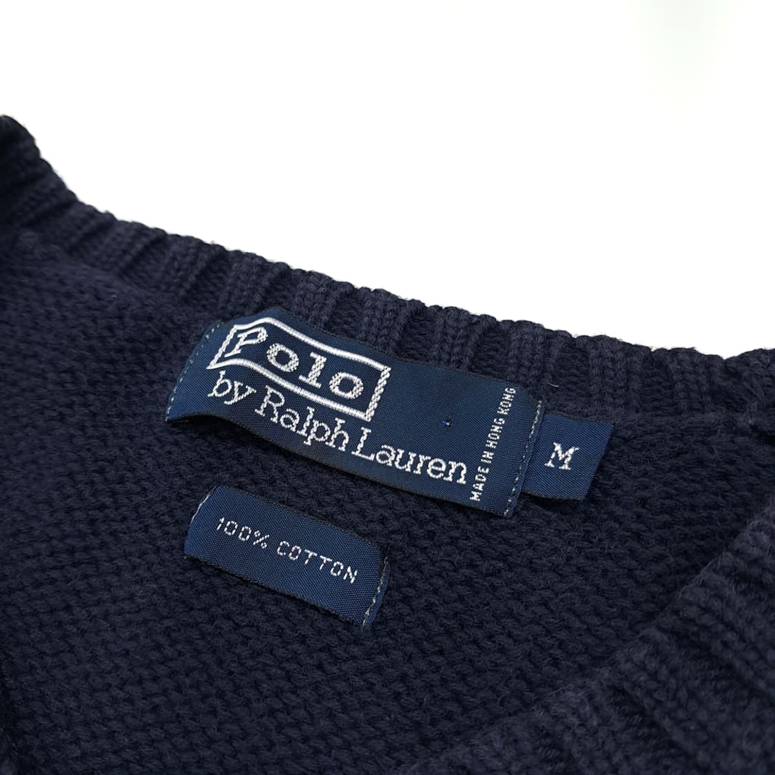 CL846 M 폴로 90s 홍콩판 브이넥 다크네이비 니트 조끼 베스트 상품이미지3