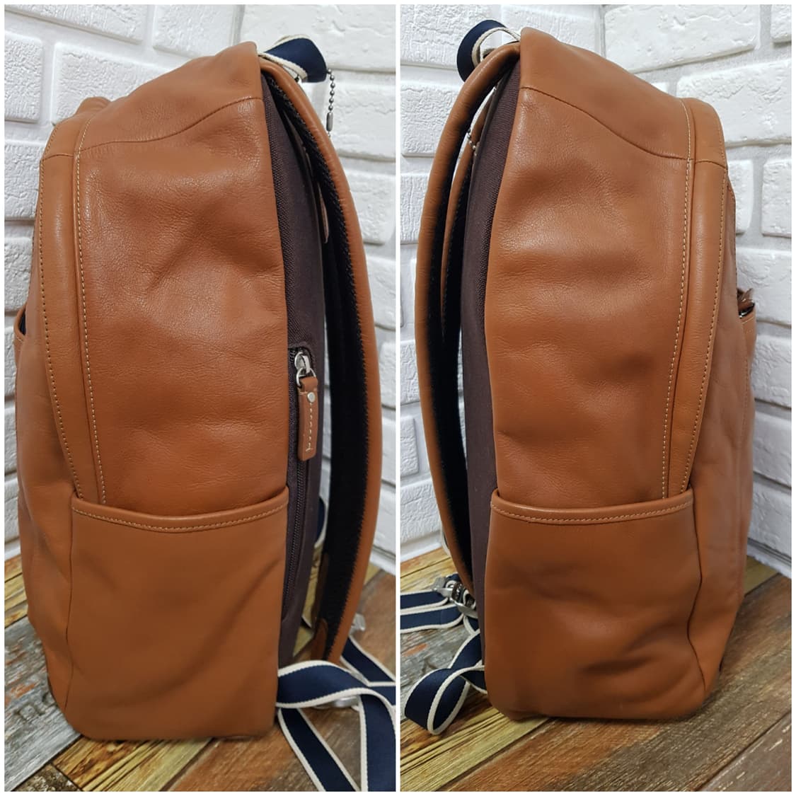 [정품] 코치 가죽 백팩 브라운 상품이미지4