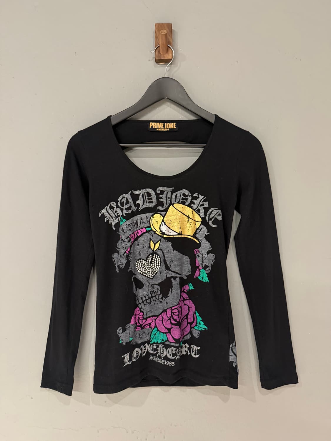 skull printing back cutout long sleeve 상품이미지5