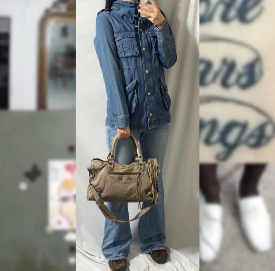 일본 빈티지 히든 포켓 데님 자켓 청자켓 상품이미지5