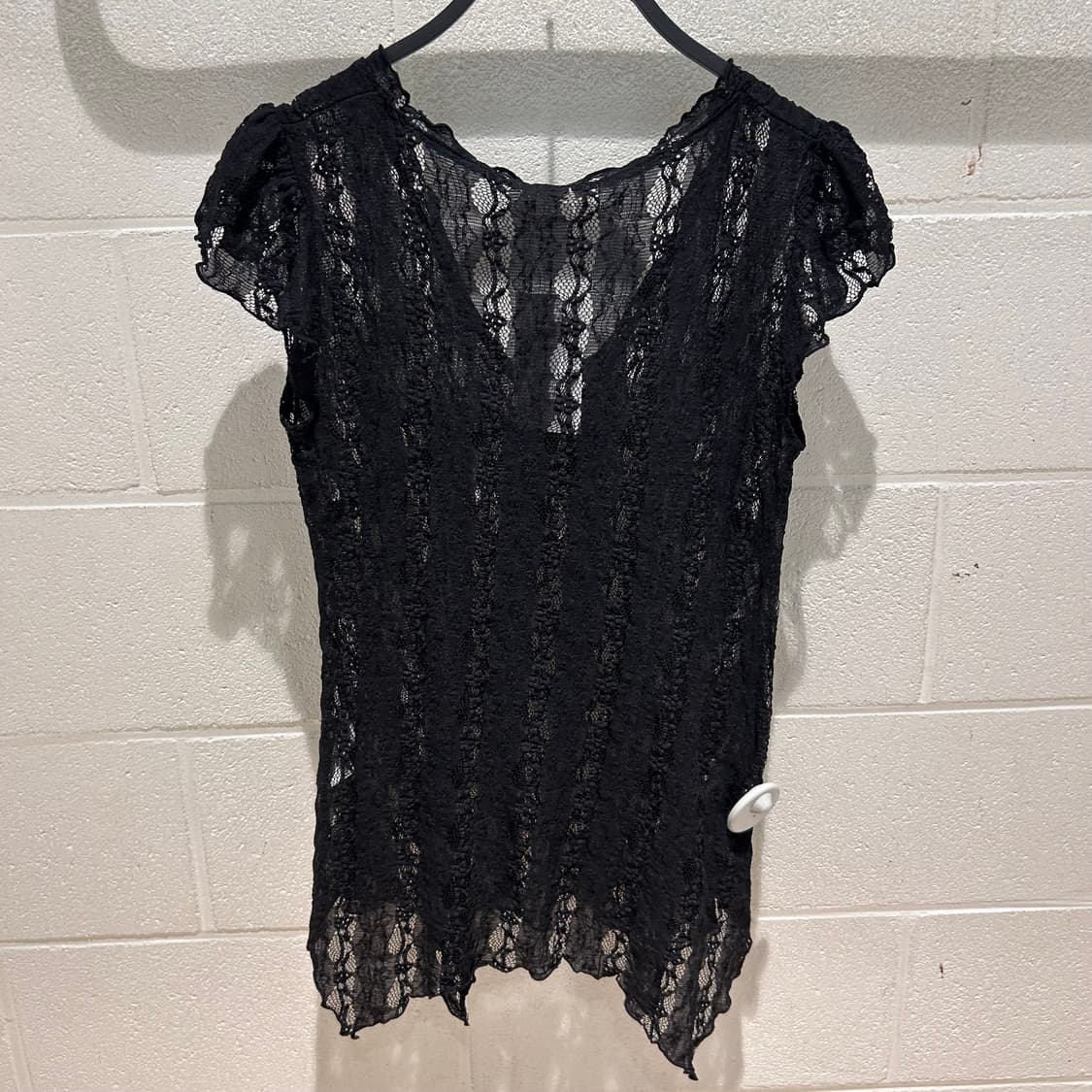 Vintage y2k Black Crochet Shirts 상품이미지4