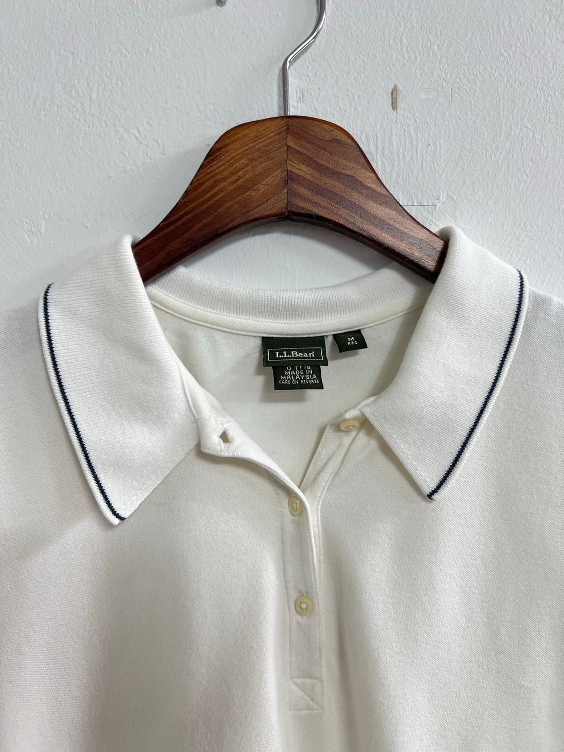 L.L.Bean 흰색 카라 반팔 티셔츠 상품이미지2