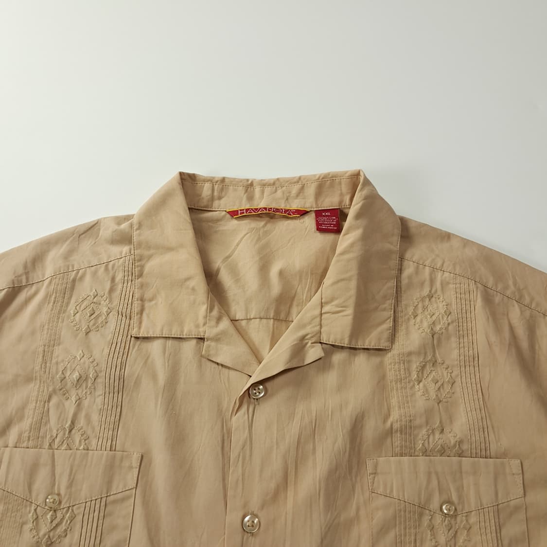 CK188 2XL 하바네라 00s 베이지 4포켓 과야베라 반팔 셔츠 남 상품이미지2