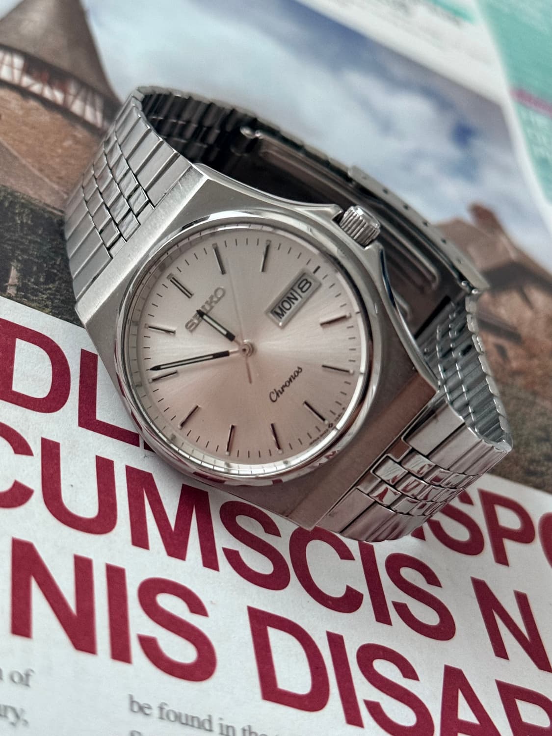 Seiko 세이코 쿼츠 Chronos 썬레이 Day Date 1990 상품이미지4