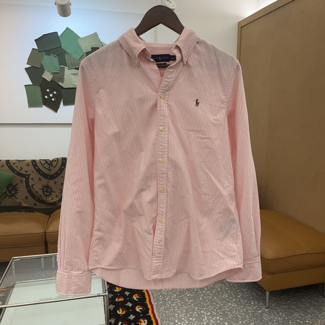 폴로 랄프로렌 빈티지 여리 핑크 스트라이프 옥스포드 셔츠 L C07564 상품이미지3