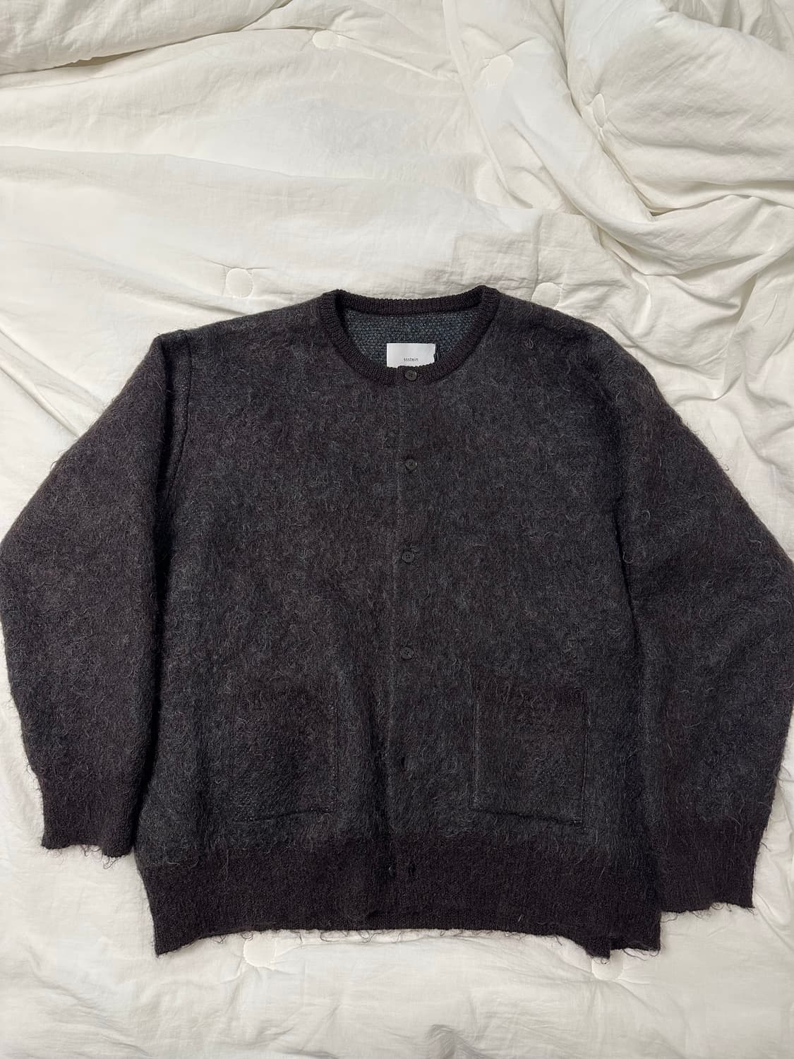 [M]ssstein 슈타인 키드 모헤어 니트 가디건 브라운 믹스 상품이미지1