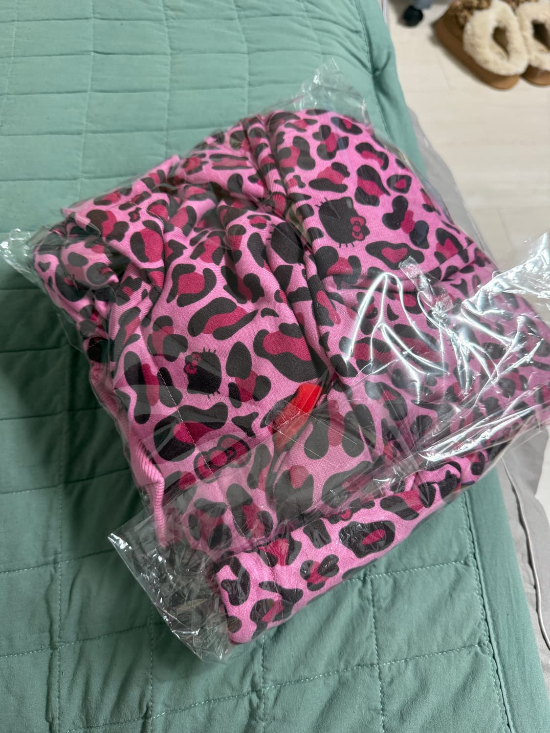 9090girl 헬로키티 핑크 레오파드 후드집업 M 상품이미지3