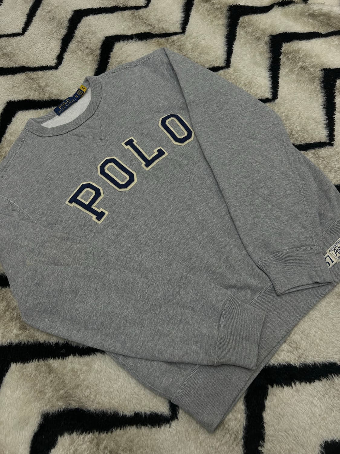 [XS]폴로랄프로렌 아치로고 맨투맨/그레이/기모 상품이미지3