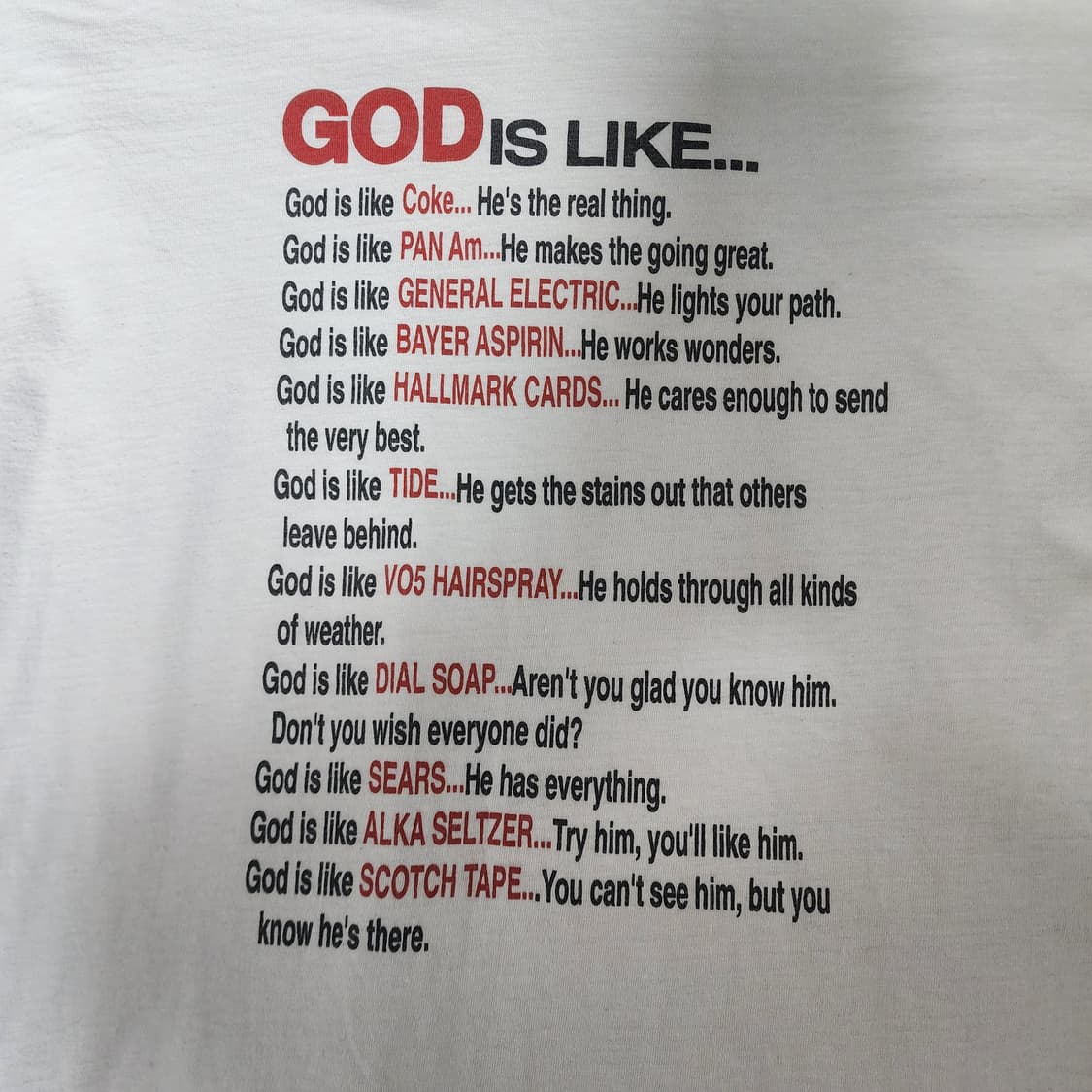 [XL] 90s 갓 이즈 라이크 JESUS 빈티지 티셔츠 상품이미지2
