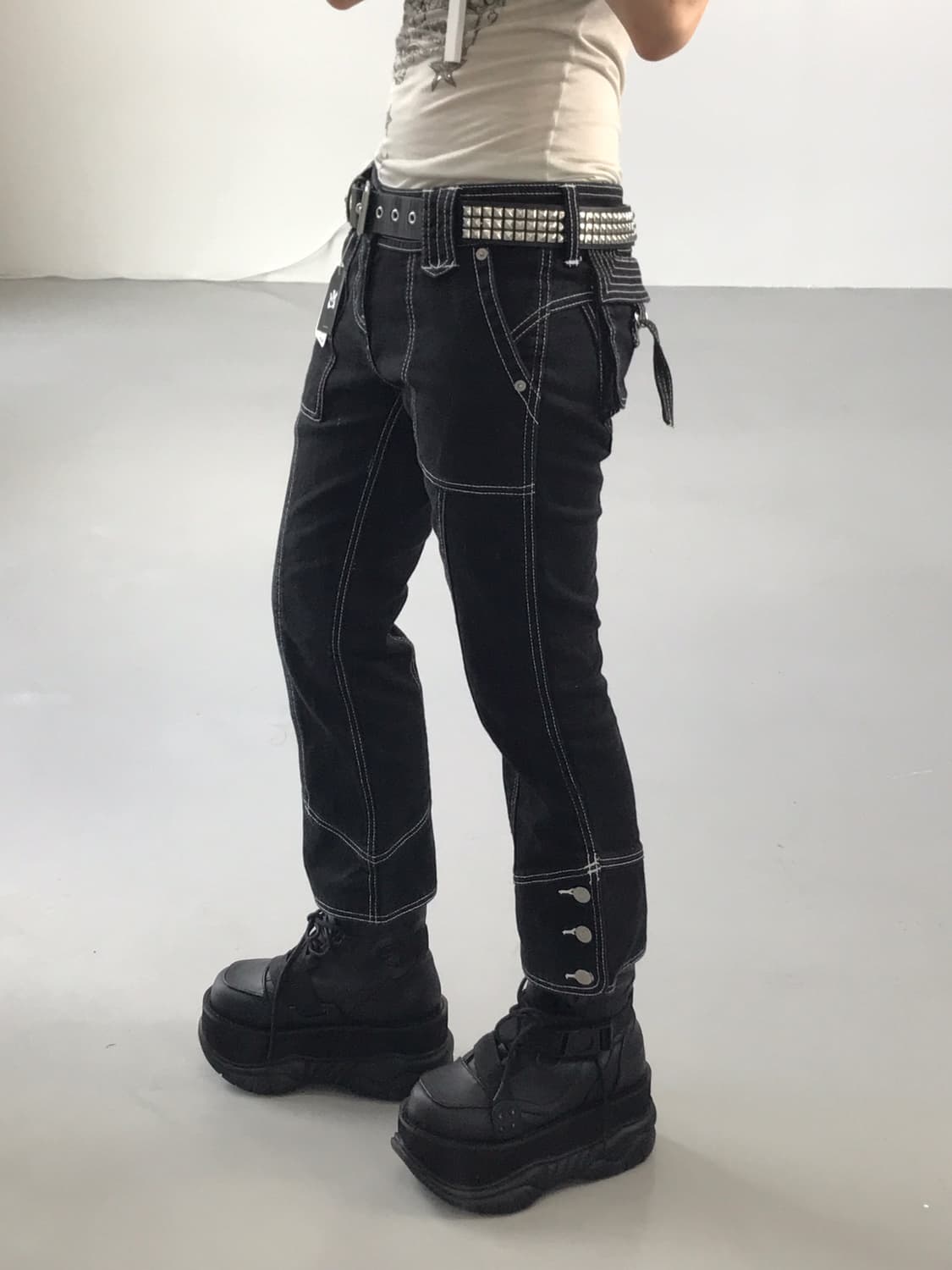 Jpn Black Stich Cotton Pants 상품이미지2