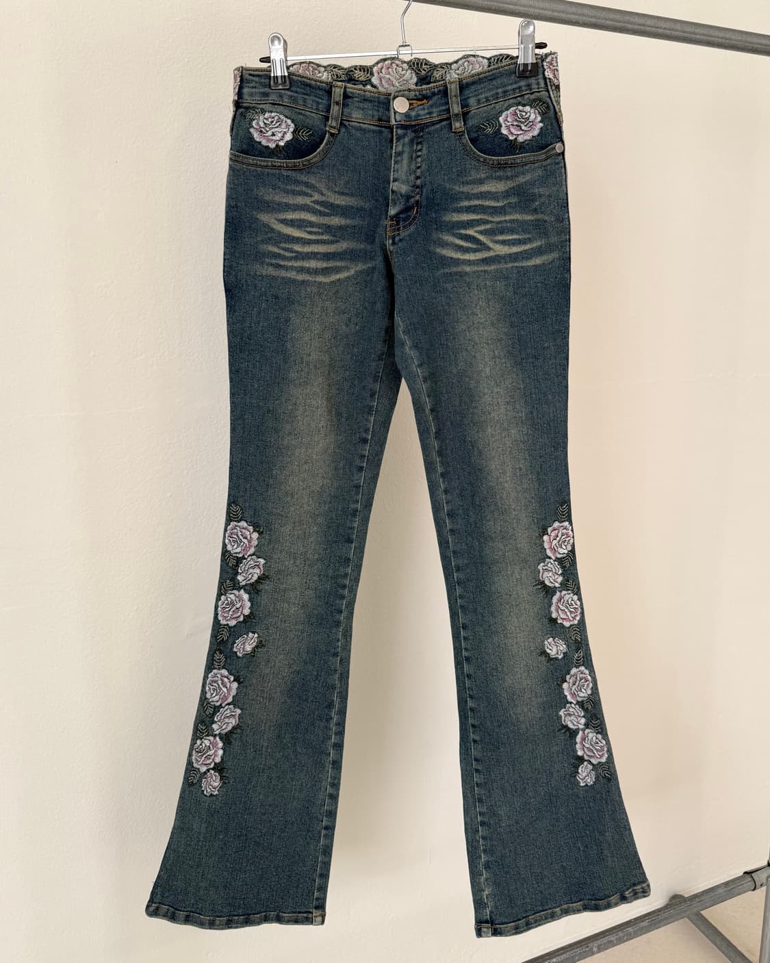 빈티지 자수 팬츠 상품이미지1