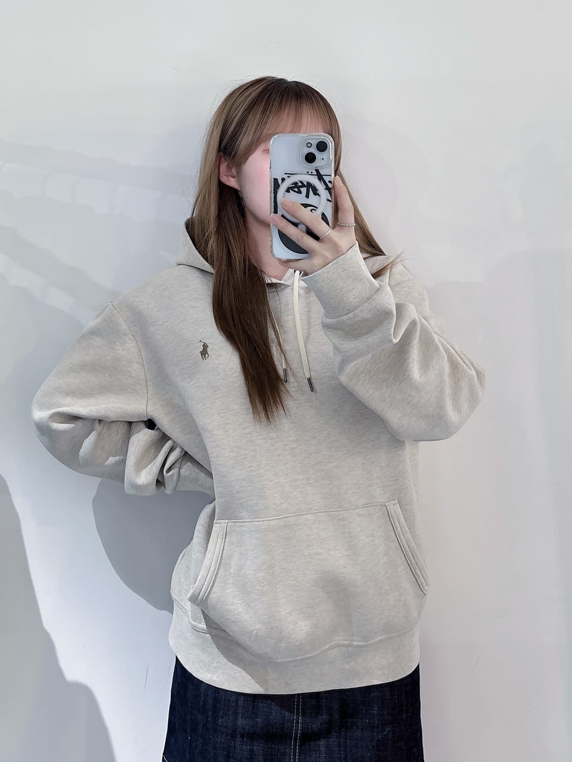 폴로랄프로렌 qr 브라운포니 오트밀 후드 상품이미지2