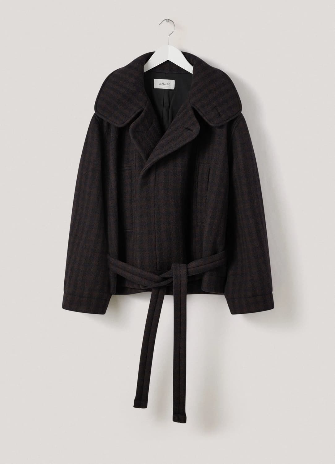 Lemaire check belted coat 판매합니다. 상품이미지5