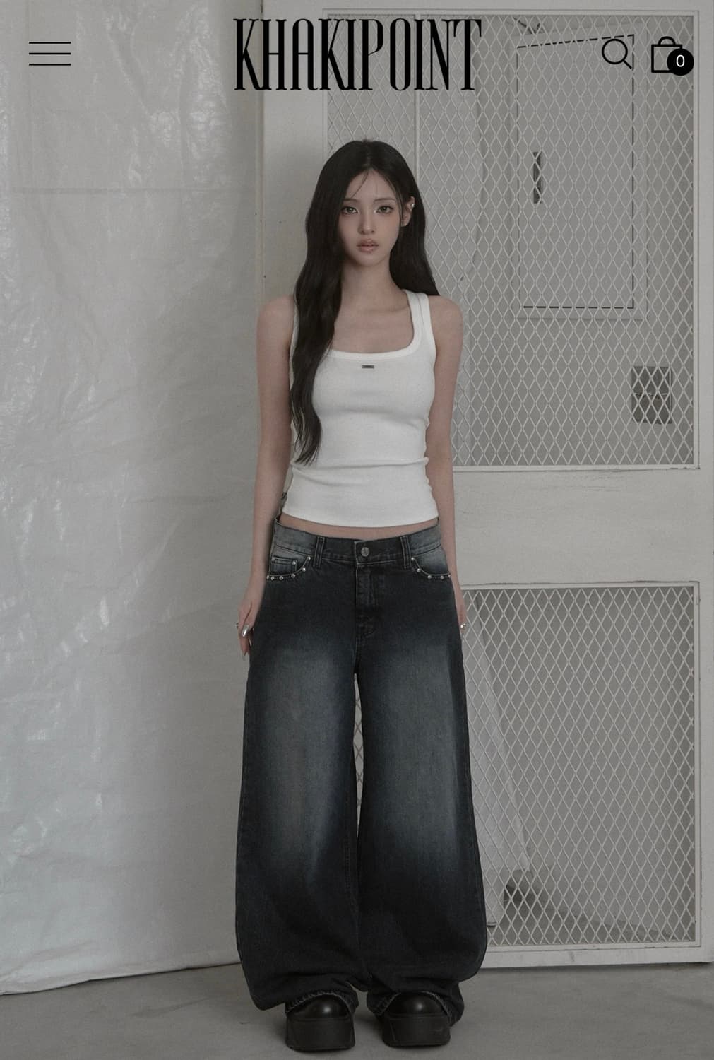 카키포인트 khakipoint Stud Wide Denim 상품이미지4