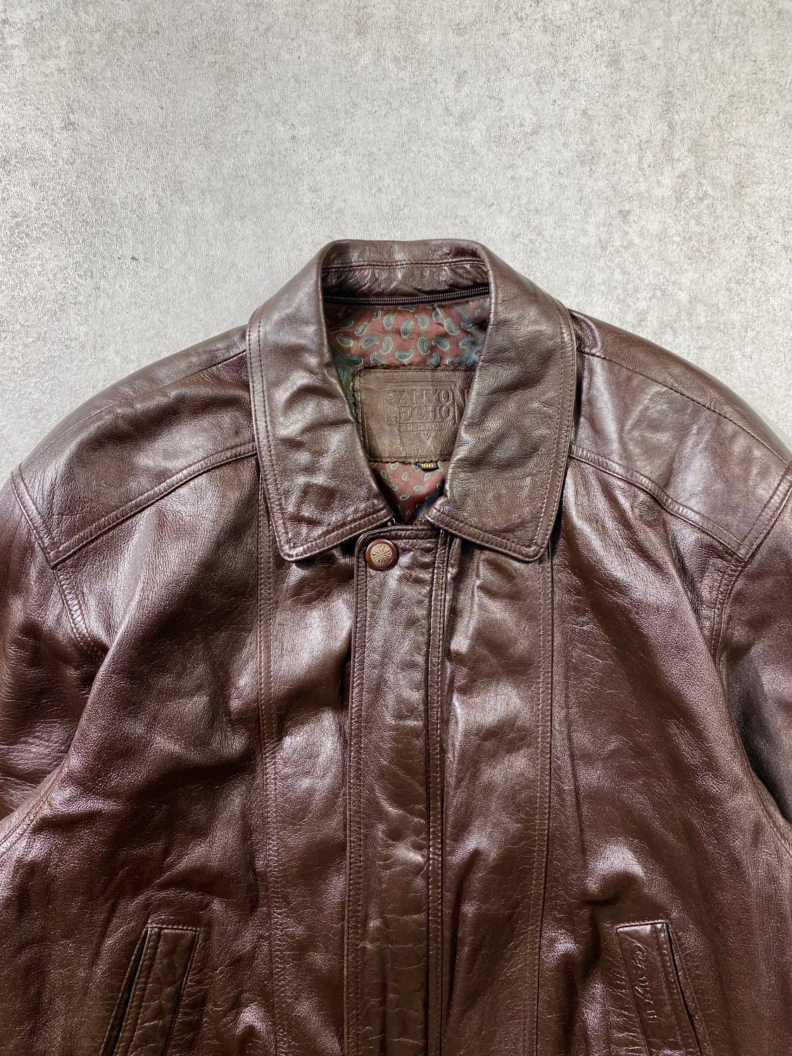 [L] 90s Vintage 빈티지 브라운 양가죽 봄버자켓 상품이미지2