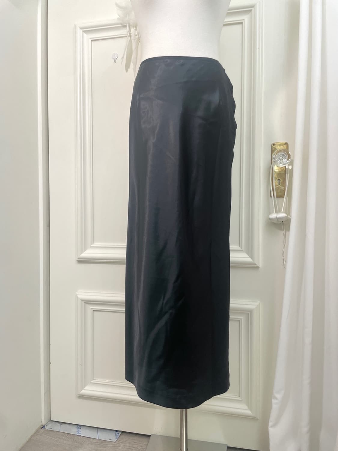 black sheer shirring bow top&skirt set 상품이미지10