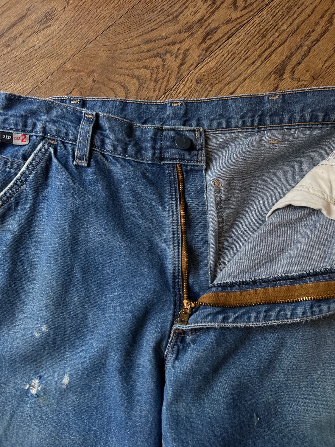 [32]칼하트FR USA 빈티지 페인팅 싱글니 카펜터 워크 데님 팬츠 상품이미지3