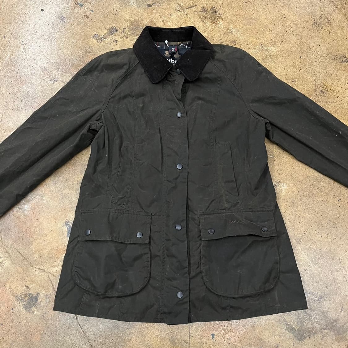 [정품] 바버 왁스 자켓 카키 코듀로이 카라 b18 상품이미지3