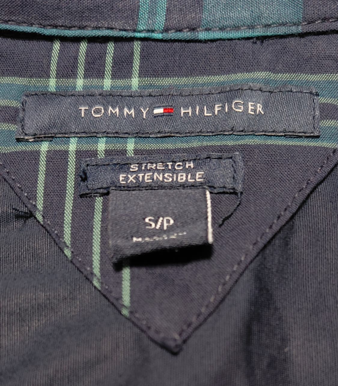 [S] 타미 힐피거 여성 타탄체크 배색 스트레치 셔츠 (네이비) 상품이미지4