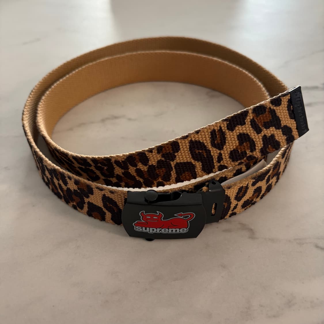 슈프림 24SS 토이머신 콜라보 레오파드 버클 웨빙 벨트 OS 상품이미지1