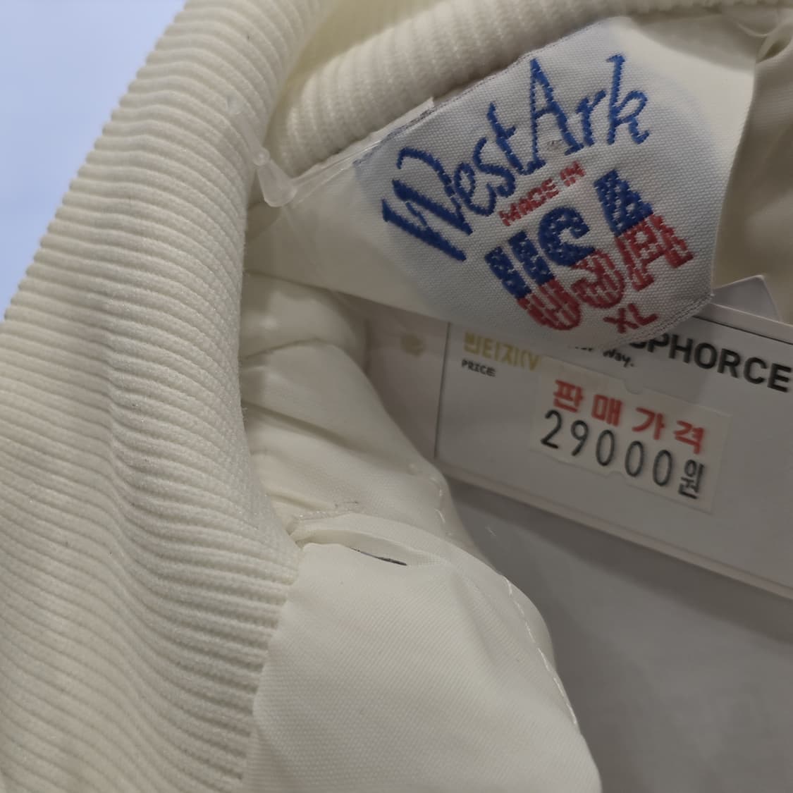 WestArk USA 빈티지 새틴 스타디움 재킷 아이보리 XL 상품이미지4