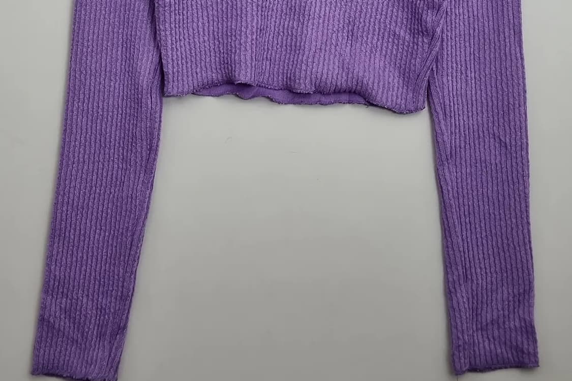 버쉬카 퍼플 크롭 니트  상품이미지4