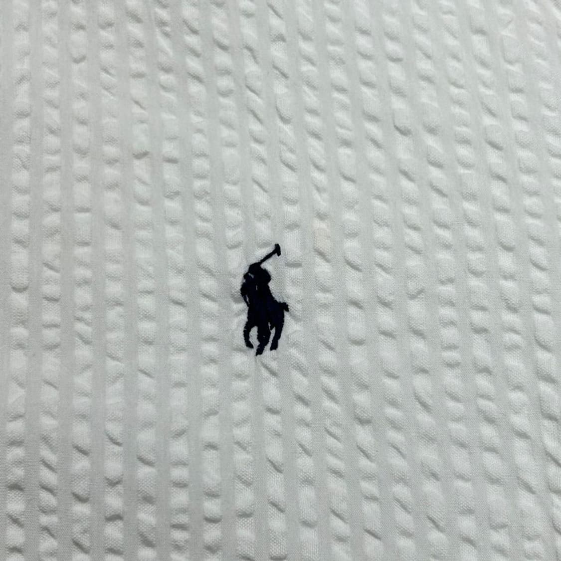 RALPH LAUREN 보이즈 시어서커 셔츠 화이트 XL 상품이미지2