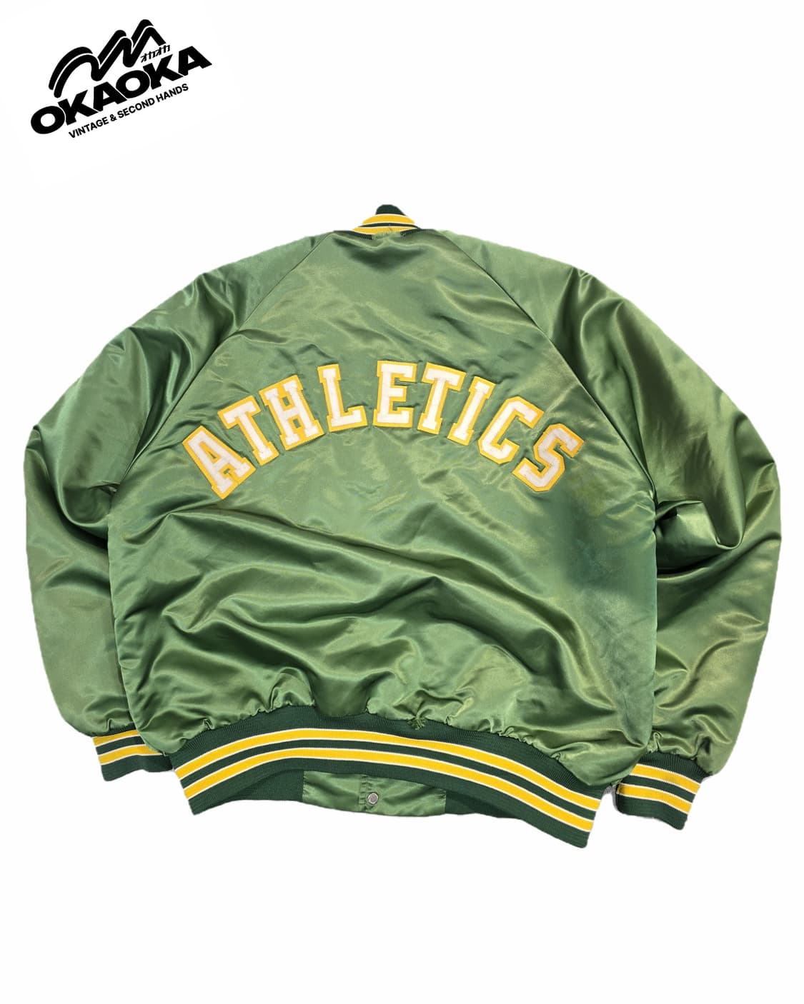 90's USA chaik line  샤틴 바시티자켓 상품이미지1