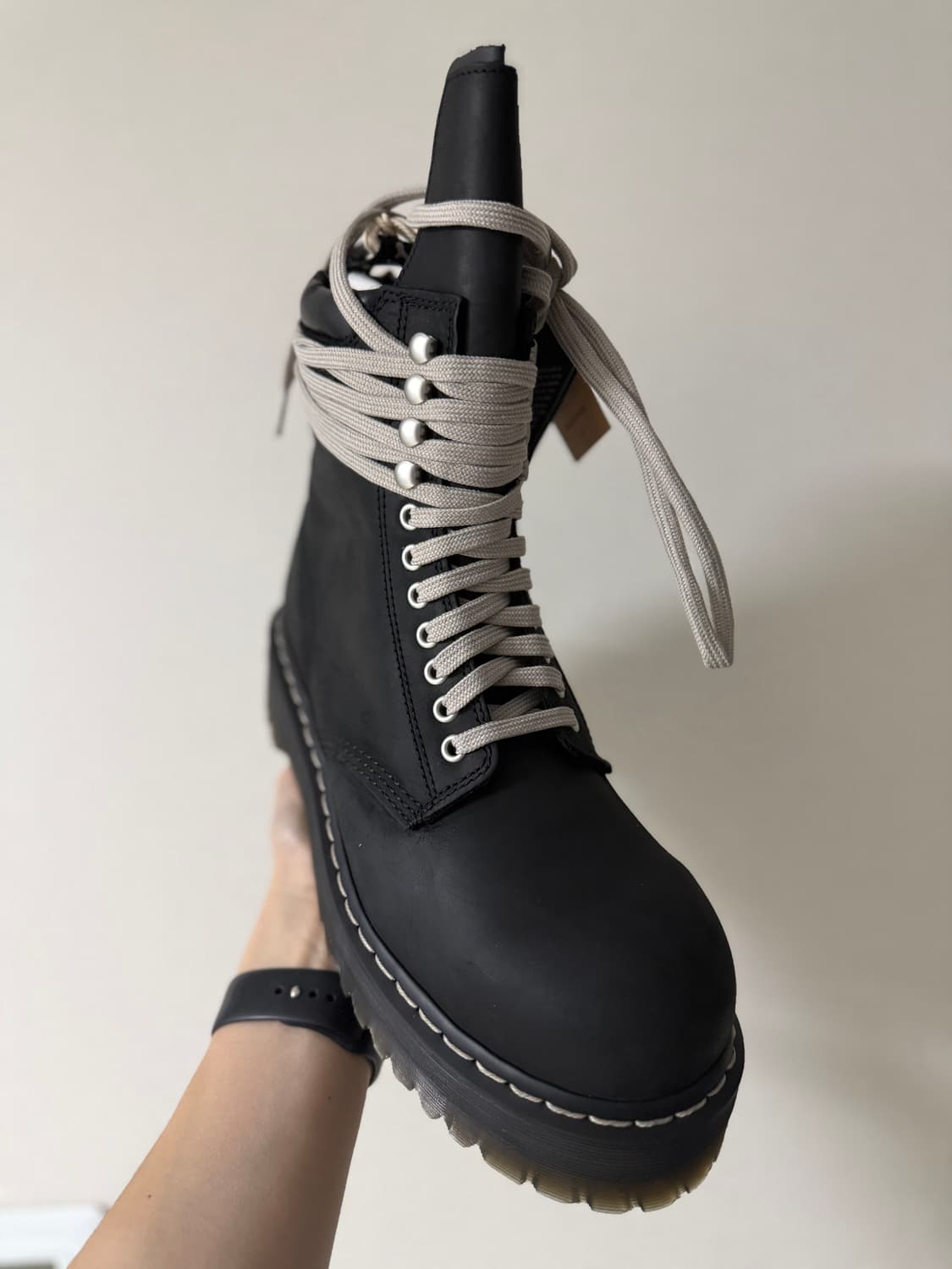 닥터마틴 x 릭 오웬스 쿼드 솔 스틸 토 부츠 43 (280) 상품이미지8