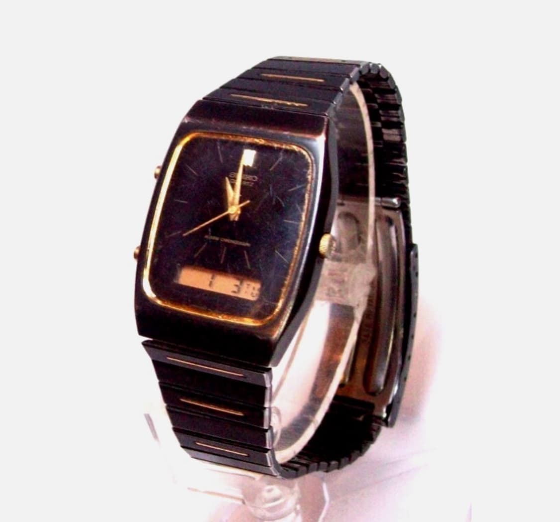 빈티지 세이코 Seiko 블랙 금장 시계 상품이미지2