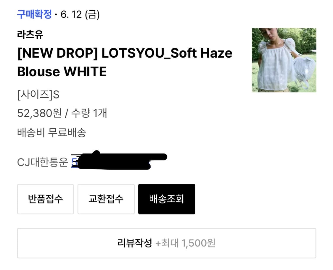라츠유 soft haze blouse S 상품이미지4
