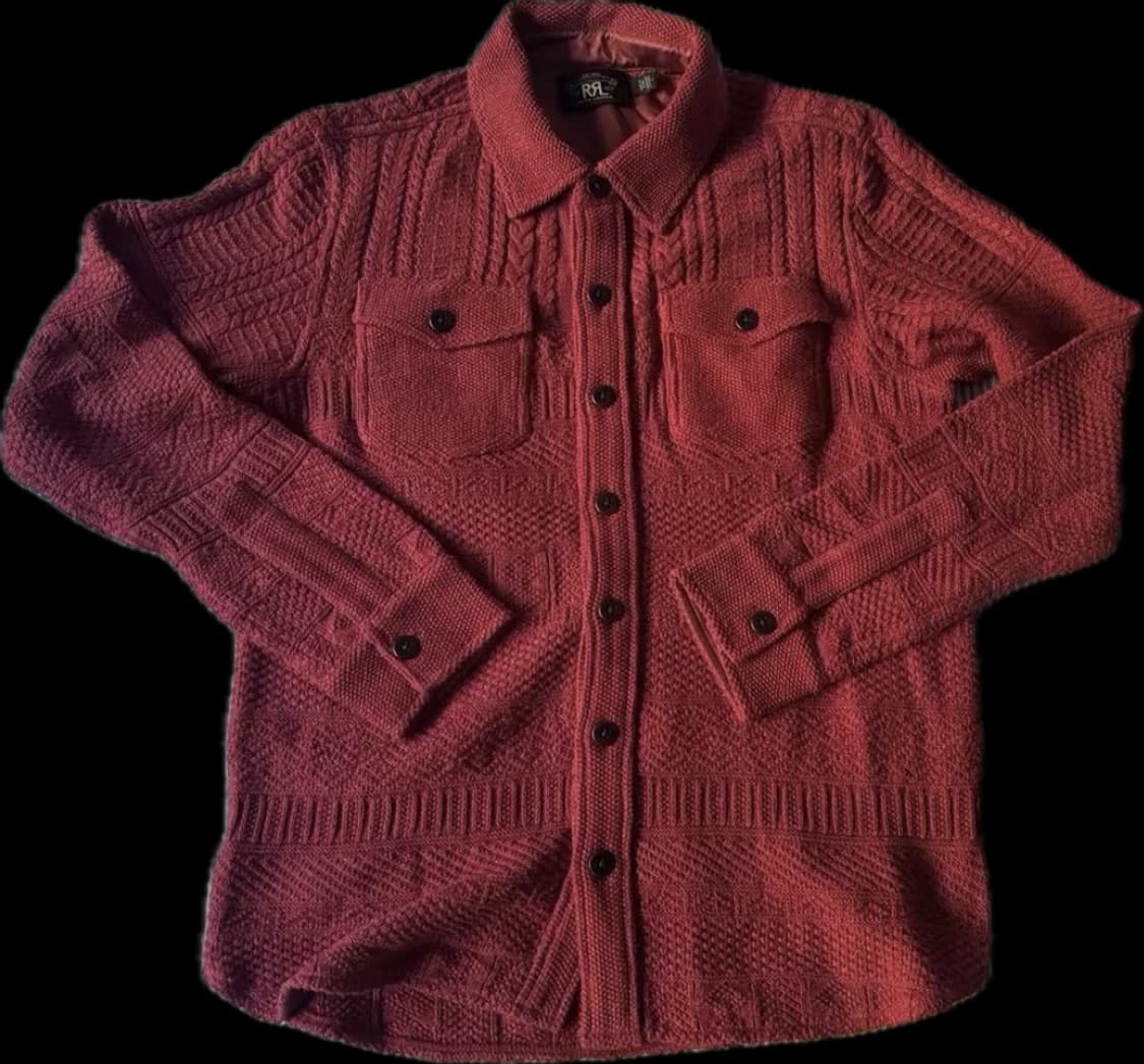 rrl 레드 니트 셔츠 m 상품이미지2