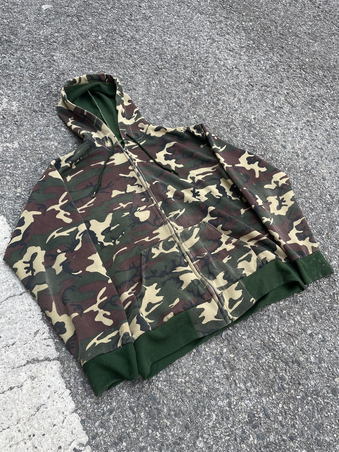 80-90s Camo thermal hood zip(USA Made) 상품이미지6