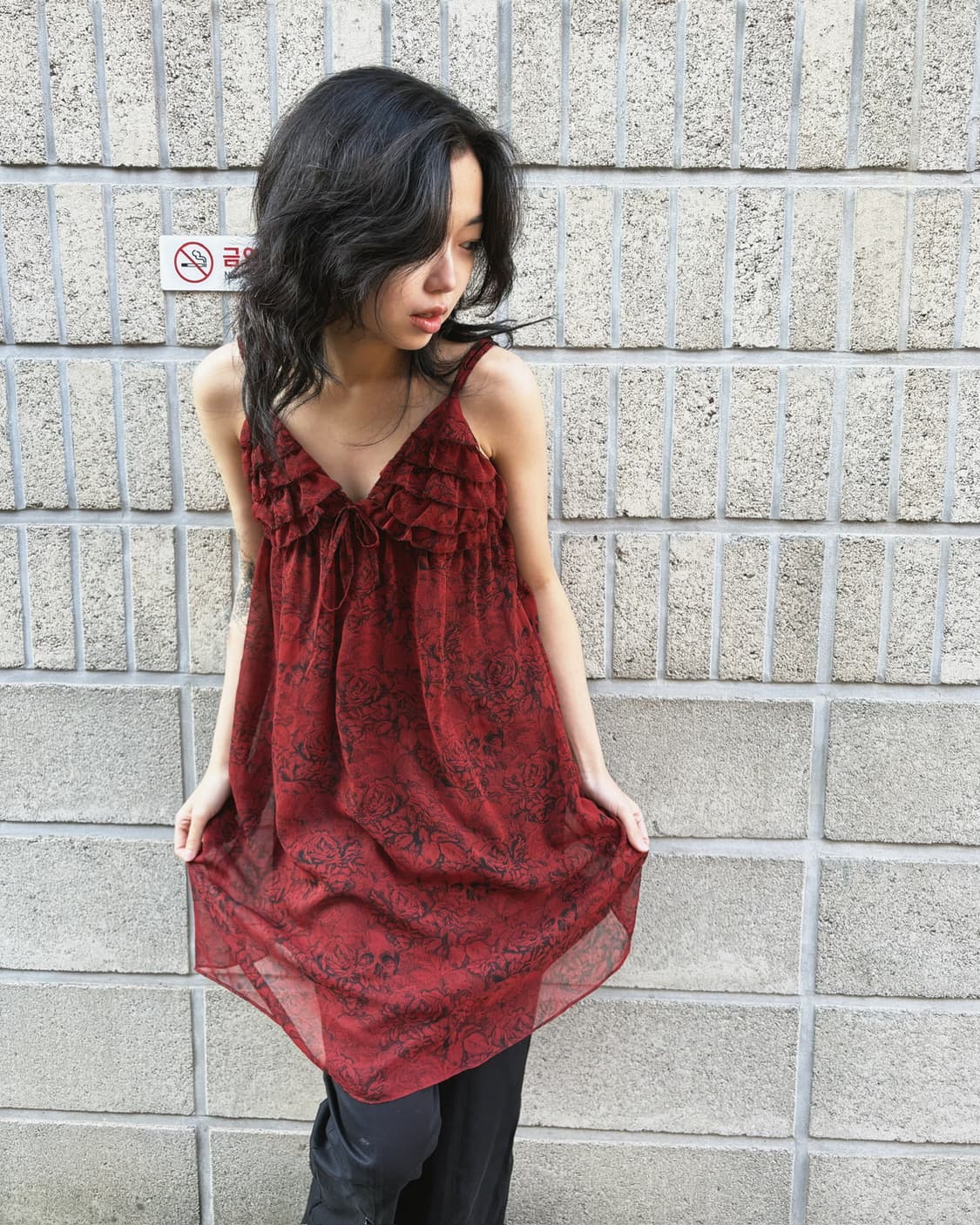 히스테릭 글래머 아카이브 패턴 슬리브리스 원피스 상품이미지2