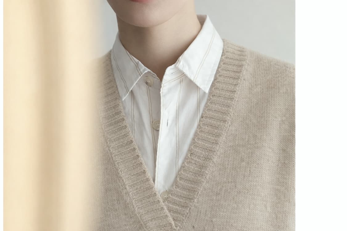 울 니트 베스트 오트밀 os 상품이미지10