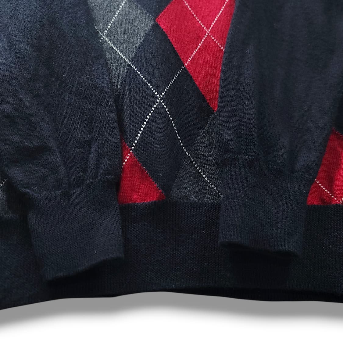 [L] 프레드페리 아가일 브이넥 메리노울 스웨터 니트 상품이미지7