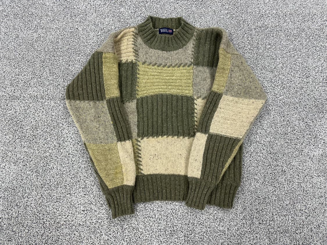 빈티지 패치워크 울스웨터 상품이미지1