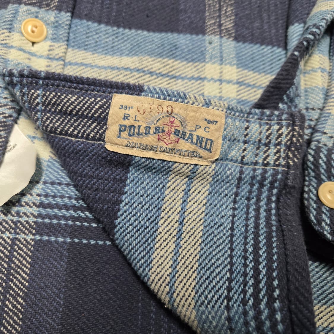 S 폴로랄프로렌 플란넬 헤비웨이트 워크 셔츠 블루 상품이미지4