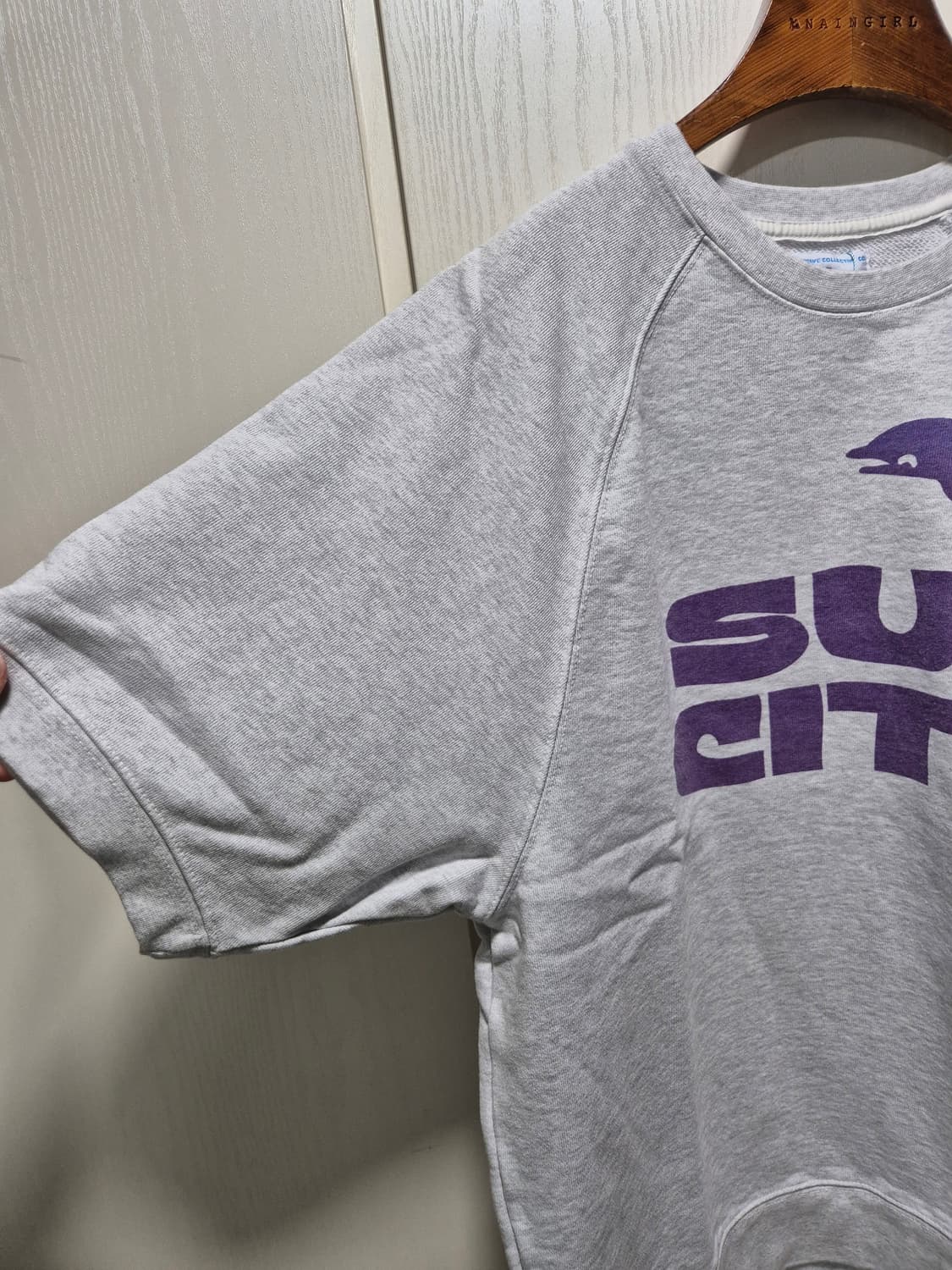 (세일)(새상품)썬시티 반팔 맨투맨 티셔츠 회색 상품이미지8