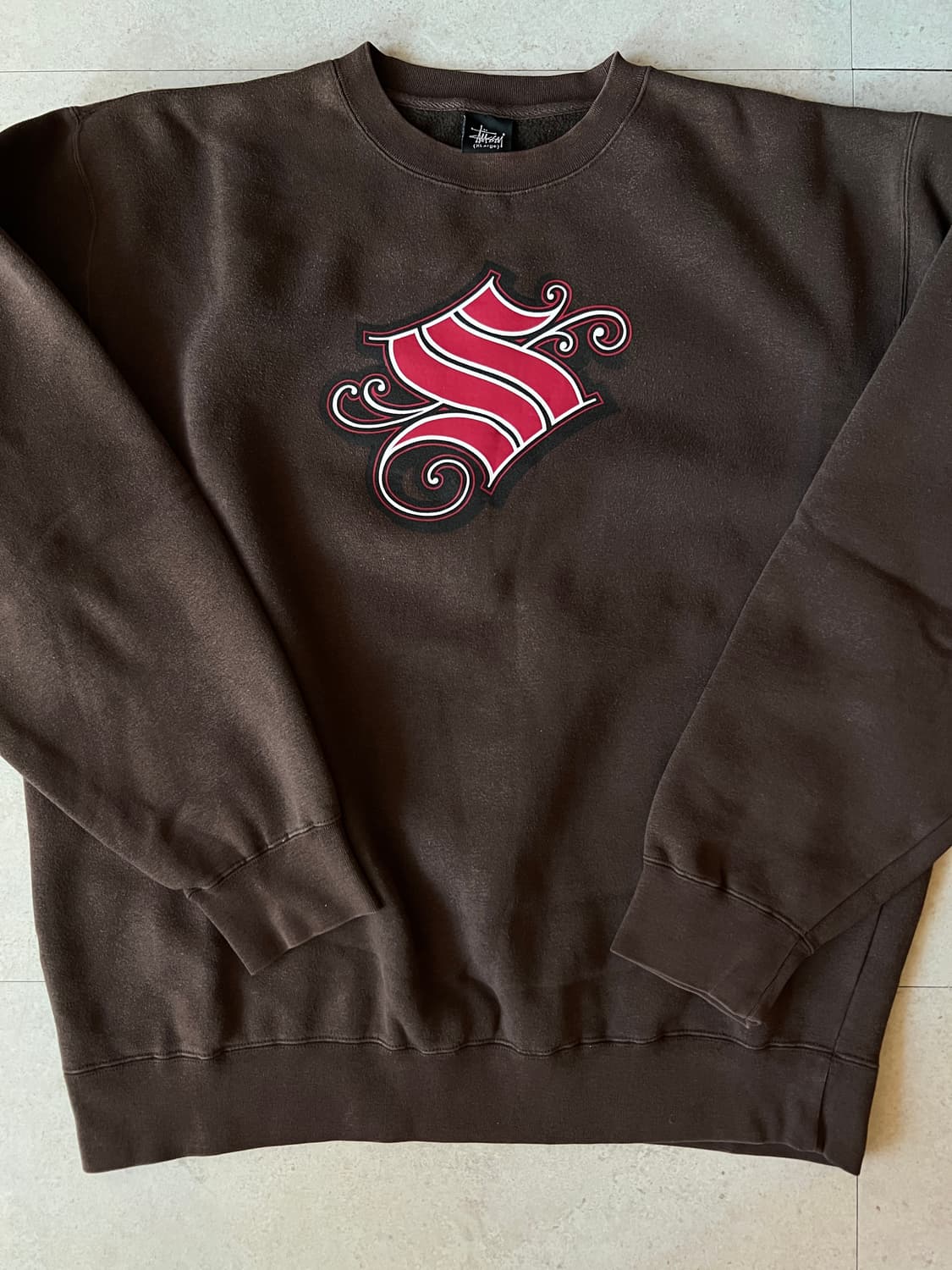 빈티지 00s 스투시 스웨트셔츠 브라운 상품이미지1