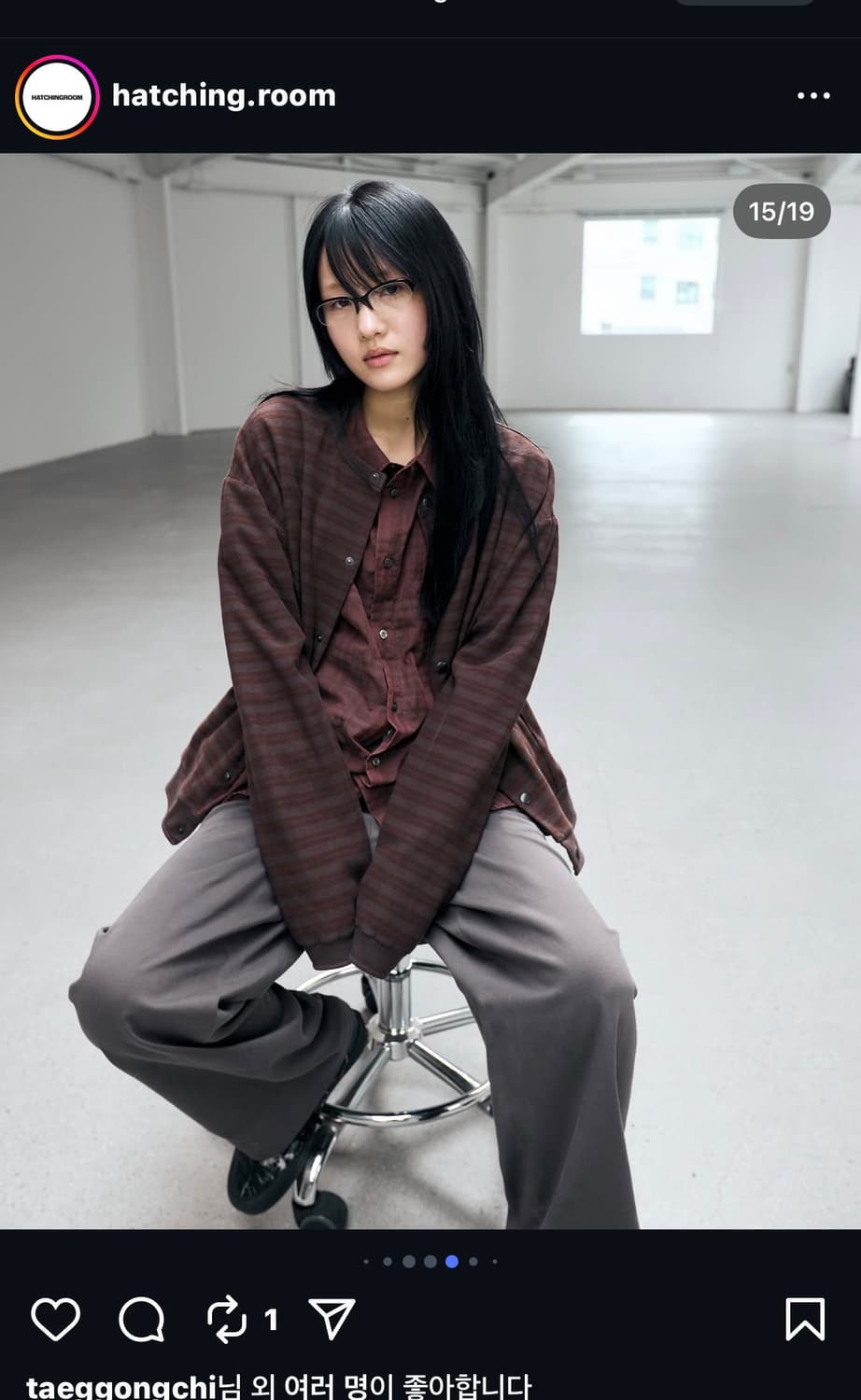 해칭룸 스트라이프 가디건 브라운 레드4사이즈 팝니다. 상품이미지1