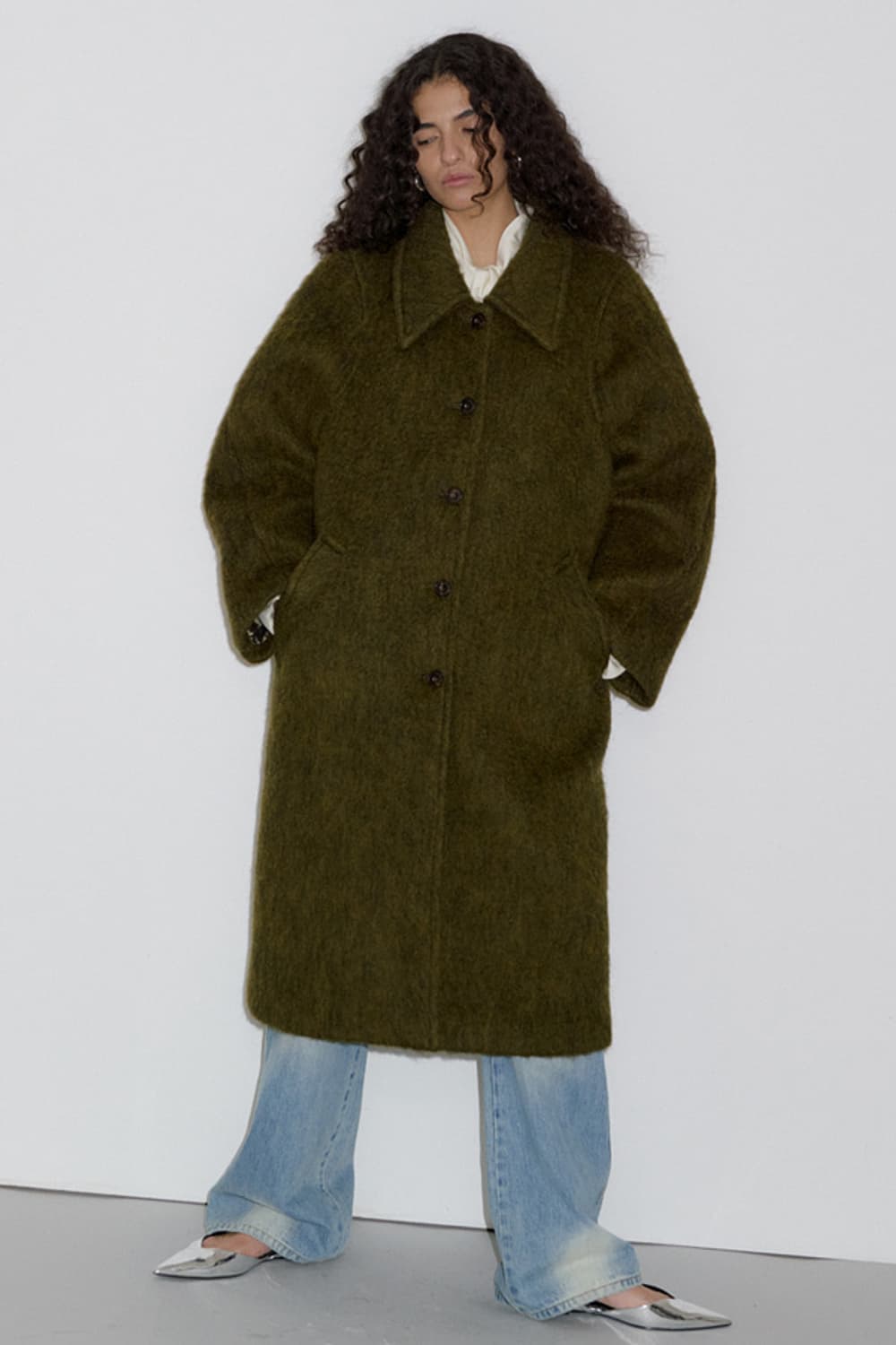 오버듀플레어 롱코트 HAIRY BALMACAAN COAT OLIVE 상품이미지1