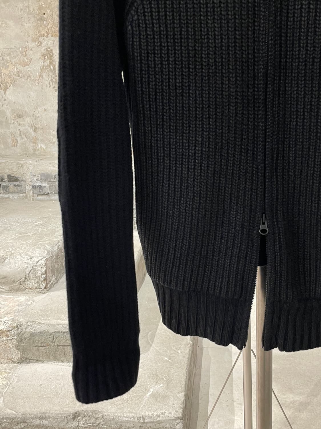 아르마니 익스체인지 블랙 암 패치 투 웨이 집업 자켓 상품이미지4