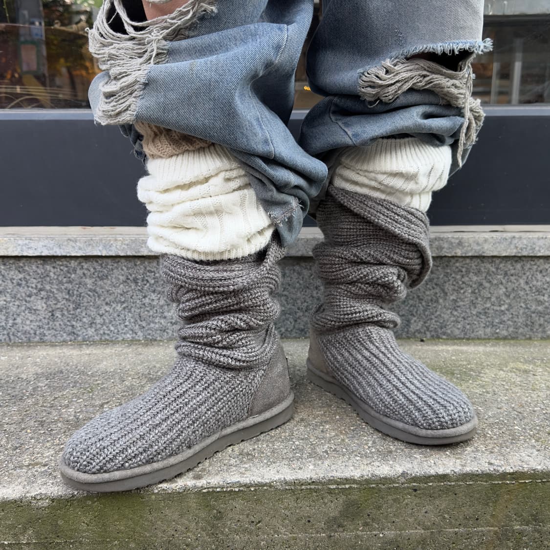 2000s Y2K 니트 카디 어그 부츠 상품이미지6