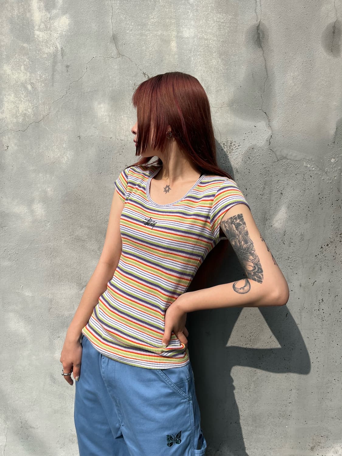 스투시 스트라이프 반팔탑 상품이미지6