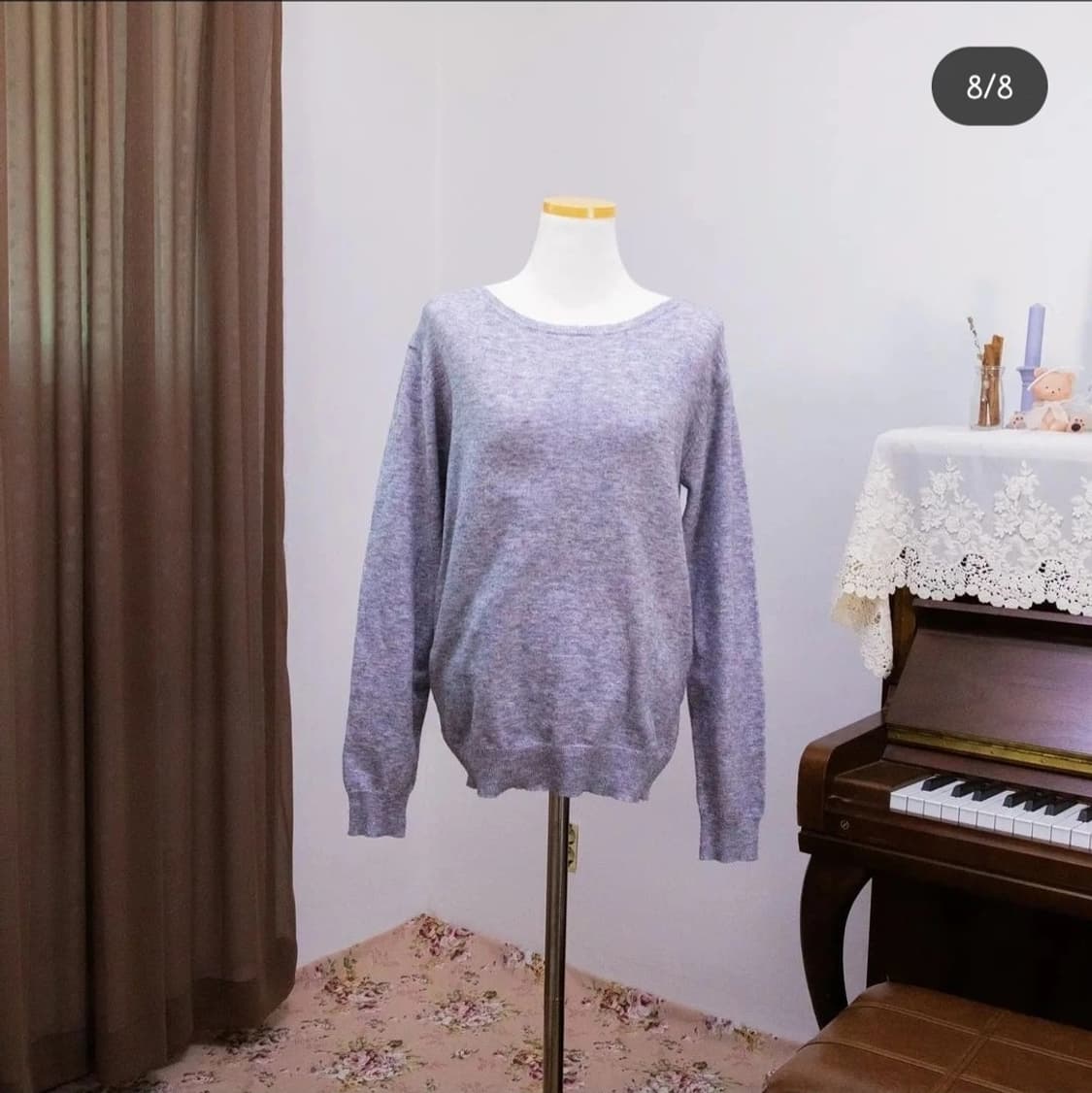 빈티지 티티카카 보라색 기본 니트 상품이미지4