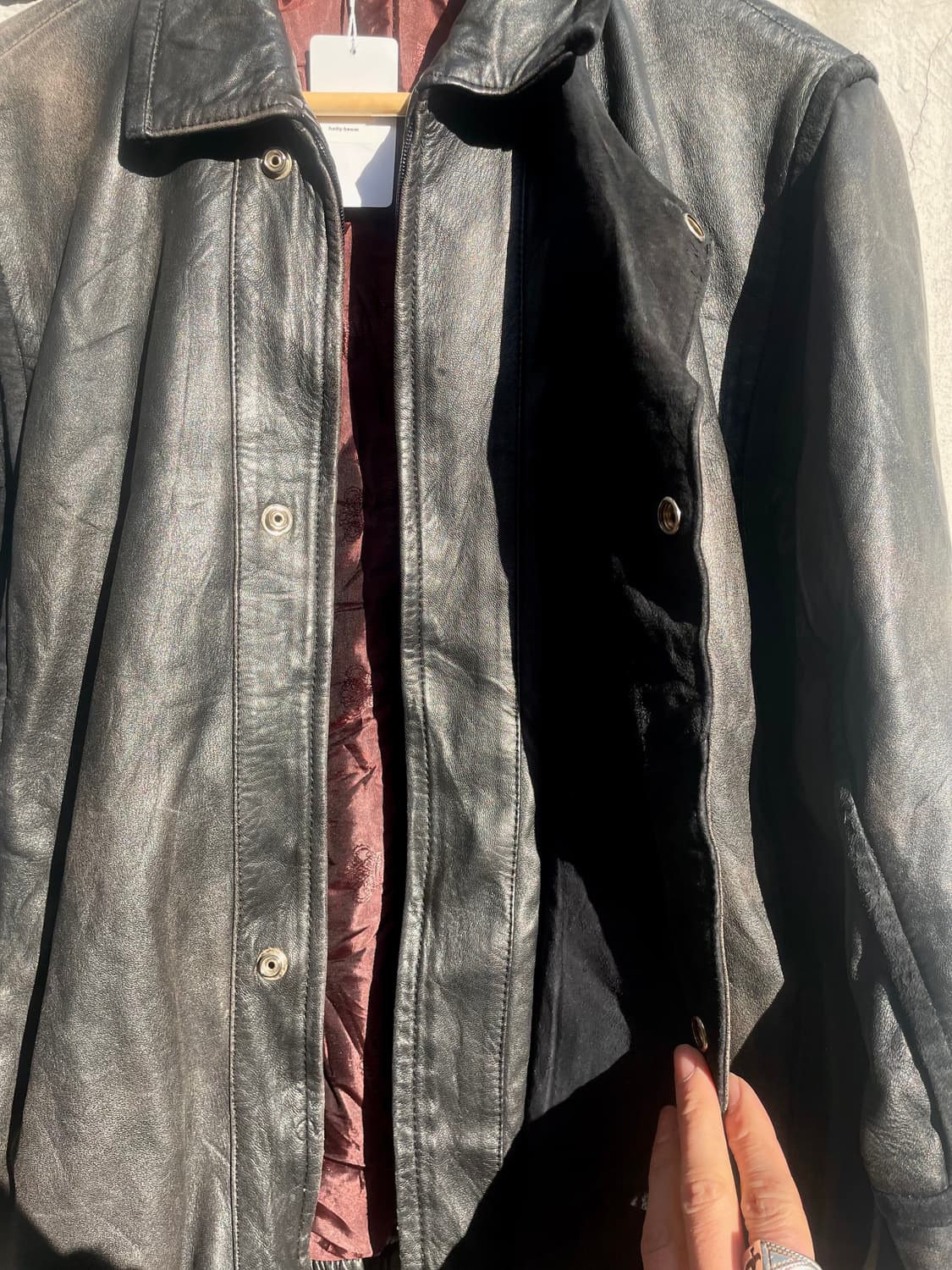 Vintage Lambskin Leather Jacket with Con 상품이미지6