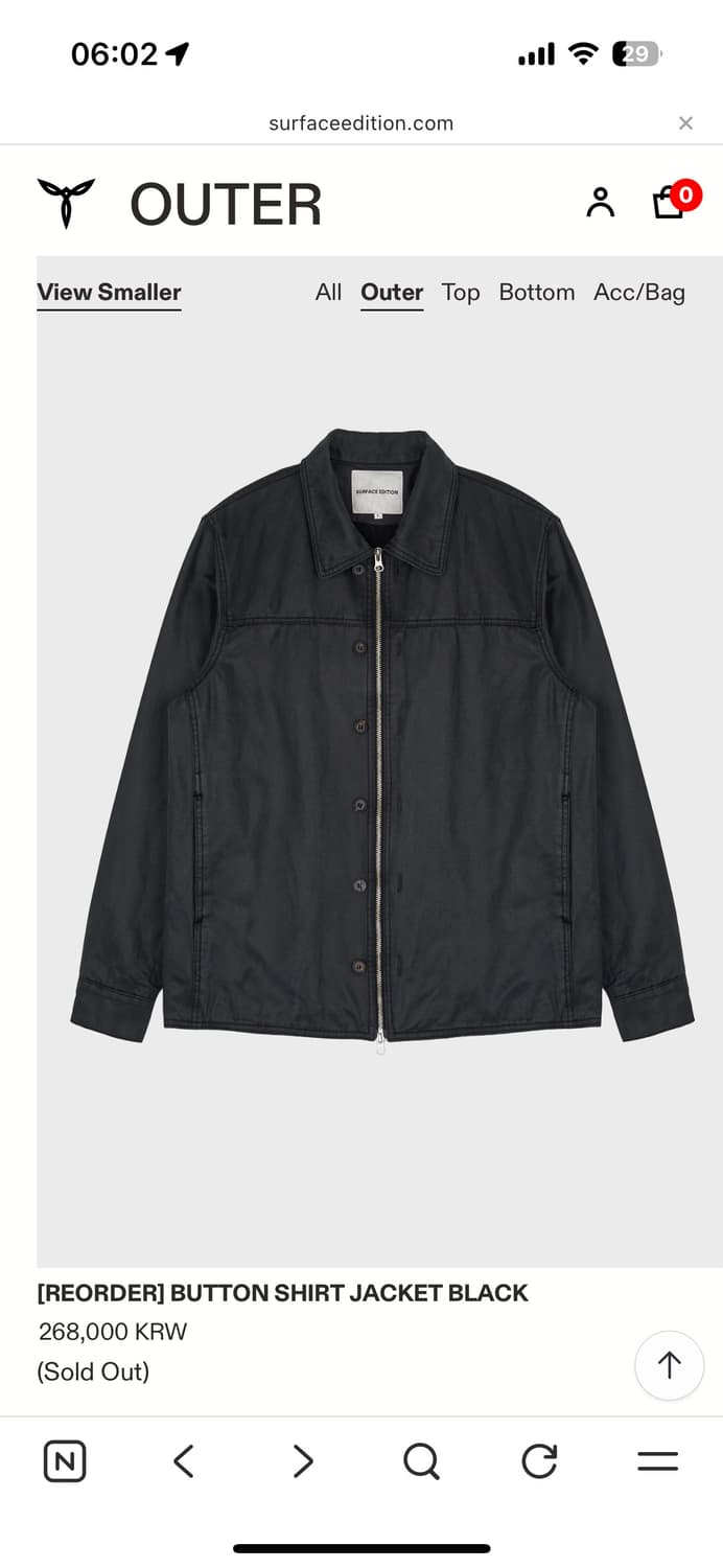 SURFACE EDITION BUTTON SHIRT JACKET M 상품이미지5