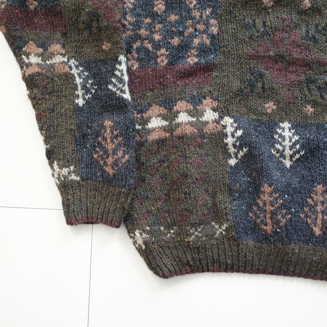 아디론닥 핸드메이드 패치워크 울 니트 M 상품이미지4