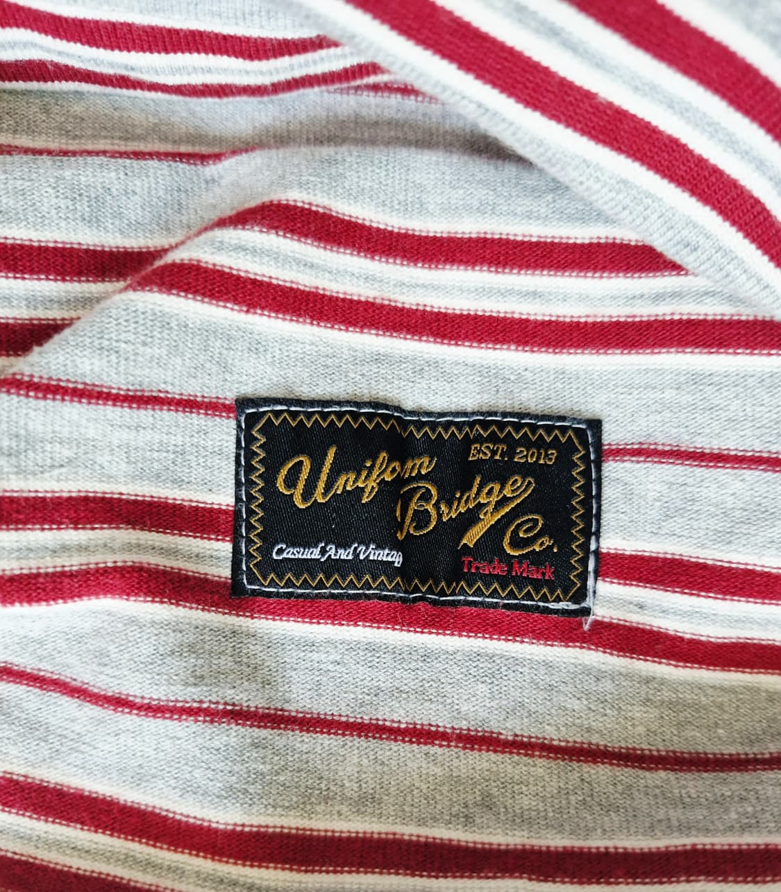 유니폼브릿지 헤비코튼 크루넥 스트라이프 반팔티 L  상품이미지6